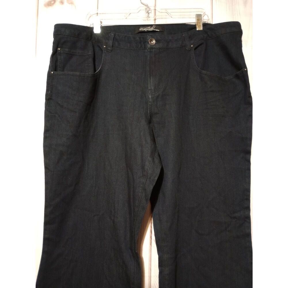 Sunrise‎ 51 Jeans Ladies plus 23 Dark Wash Wide Leg Mid Rise - Picture 3 of 7